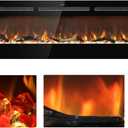 68 inches Electric Fireplace Inserts, Recessed and Wall Mounted Fireplace Heater, Linear Fireplace w/Thermostat, Remote & Touch Screen, Multicolor Flame, Timer, Log & Crystal, 750W/1500W