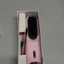 Go Brush Pro 2025 Hair Straightener Brush 300 Million Negative Ionic Portable Hair Straightener Comb for Women with 4 Temps Fast Heating MCH Ceramic Coating Smooth Frizz - Free Hair (Babi Pink)