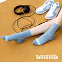 BRISIRA Coolmax Bamboo Viscose Running Compression Quarter Socks Women Moisture Wicking Anti Blister Athletic Ankle Cushion (8-10, 3 Pairs Blue)