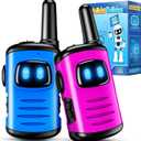 Toys for 3-8 Year Old Girls: comedyfun Mini Robots Walkies Talkies for Kids 2 Pack Birthday Gifts for 3 4 5 6 7 8 Year Old Girls Boys Camping Hiking Toys Age 4 5 6 7 8 Girl Boy (Blue/Pink)