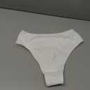 Bellecarrie Women's Thong Rave Bottoms High Waisted High Cut Bikini Bottoms (White)