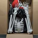 5.4Ft Halloween Skeleton Life Size Pirate Skeleton Creepy Posable Skeleton Realistic Human Full Body Skeleton with Movable Joints for Halloween Decorations (Grey, 5.4ft) (Gray)