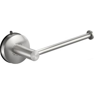 DGYB Suction Cup Toilet Paper Holder - No Drill Adhesive Wall Mount, 5.8 Inch Rustproof Stainless Steel TP Roll Holder for Bathroom Kitchen (Brush 2)