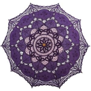 Bestage 30.7" Purple Handmade Wedding Lace Parasol Umbrella,Bridal Decoration Dance Vintage Umbrella for Photo Tea Party Adult Size（1 PCS