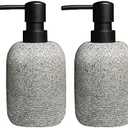 GalDal 2pcs/Set Grey Soap Lotion Dispenser with A Spare Pump,Liquid Hand Soap Dispenser Sets for Bathroom Countertop, Soap Dispenser for Kitchen.