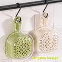 Kitchen Dual Layer Draining Basket with Handle,Double Drain Plastic Fruit Washing Bowl, Handy Mini Berry and Tomato Washer, Fruit Storage Container (Purple)