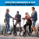 LaScoota Kick Scooter for Kids Ages 6+, Teens & Adults, Large 8" Sturdy Urethane Wheels. Adjustable Handlebar, Lightweight, Foldable, 220lbs Max Load