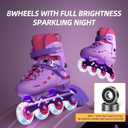 SWAY Inline Skates 4 Size Adjustable for Girls and Boys, All Wheels Light Up, Outdoor Inline Skates for Kids and Youths Age 4-16, Lightweight & Comfortable for Beginner (Purple)
