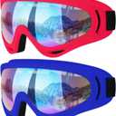 COOLOO Ski Goggles, 2 Pack Snow Goggles Snowboard Goggles for Men Women Kids - UV Protection Foam Anti-Scratch Dustproof (One Size, Color3)