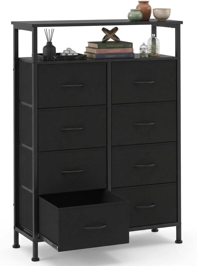 DUMOS Tall 8 Drawer Dresser for Bedroom, Storage Chest of Drawers Cabinet, 31.5"D x 45.9"W x 11.8"H
