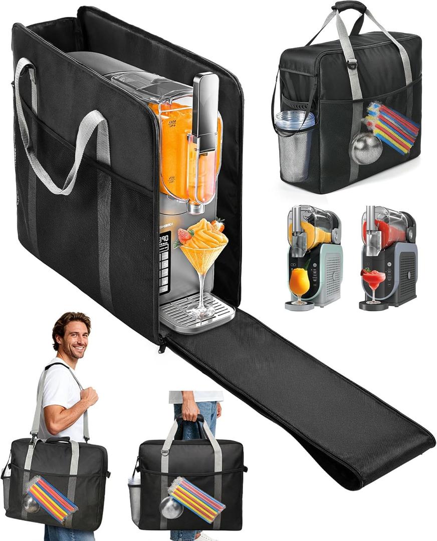 BS-VOG Carrying Bag for Ninja Slushie Machine FS301 & FS300, Portable Travel Tote Storage Bag with Front-Opening Design for Frozen Drink Maker, Thick Padded Protector for Machine Accessories