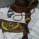 Yahenda Men's Oktoberfest Lederhosen Tshirt Halloween Costume Men Shirts Shorts and Hat Forbeer Bavarian Costume Size L