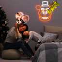 Bear Neon Signs for Wall DecorLED Neon Lights for GameroomBirthdayChristmas Gifts for kids 5V Power Adapter (wite+orange)