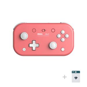 8Bitdo Lite 2 Bluetooth Controller with Motion Controls, Linear Motors Vibration, Joysticks, Triggers and D-pad, Wireless Gamepad for Switch/Switch 2, Android & Raspberry Pi (Pink)
