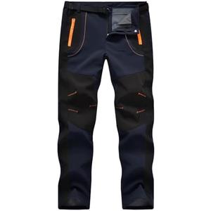 TBMPOY Men's Snow Ski Hiking Pants Waterproof Winter Fleece Lined Pants Camping Skiing Ice Fishing Pants with Belt XL