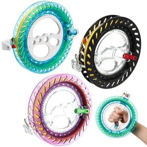 Aoriher 3 Pcs Kite String with Reel 7 Inch Dia Kite Reel Winder Grip Wheel with Flying Line String Flying Tools with Lock for Kids Adults(Multicolor)