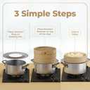 Prime Home Direct Stainless Steel Steamer Ring | Fits 7 to 12-Inch Bamboo Steamer Basket | Steaming Ring for Asian Chinese Wok, Food, Dumpling, Dim Sum, Steam Pot Accessories Metal Cooking Rim Adapter