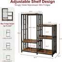 Mini Fridge Stand Coffee Bar Cabinet Station With Small Refrigerator Insert Storage Space, Shelf Organizer For Dorm Microwave To Sit On, Baker Rack for Office, Big Table To Go Over Hide Minifridge, 15.7"D x 40.5"W x 48.8"H