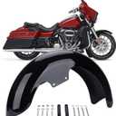 Motorcycle 17 inches Front Fender, Wheels Wrap Front Fender Fit for Harley Touring Road King Road Glide Electra Glide Street Glide (Gloss Black)