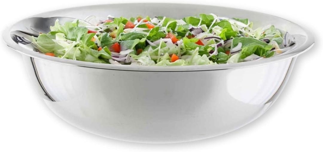 TableCraft 828 Stainless Steel Mixing Bowl, 13 Quart, Lightweight and Durable, Professional Grade for Baking and Prep, Ideal for Kitchens or Bakeries, 16.25" x 16.25" x 4.75, Silver