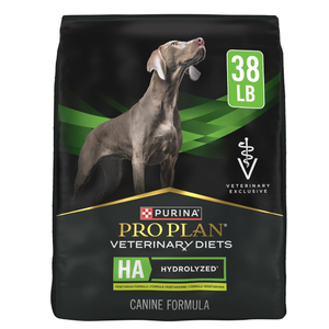 Pro Plan Veterinary Diets Purina HA Hydrolyzed Dry Dog Food, 38 lb. Single hydrolyzed protein source, single carbohydrate source, vegetarian formula (BBD: 10/2026)