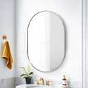 SCWF-GZ 30x20 Mirror Runway Oval Wall Mounted Aluminum Alloy Metal Frame Rectangle Mirrors for Entryway Bedroom Bathroom Living Room 30 20 inch Silver