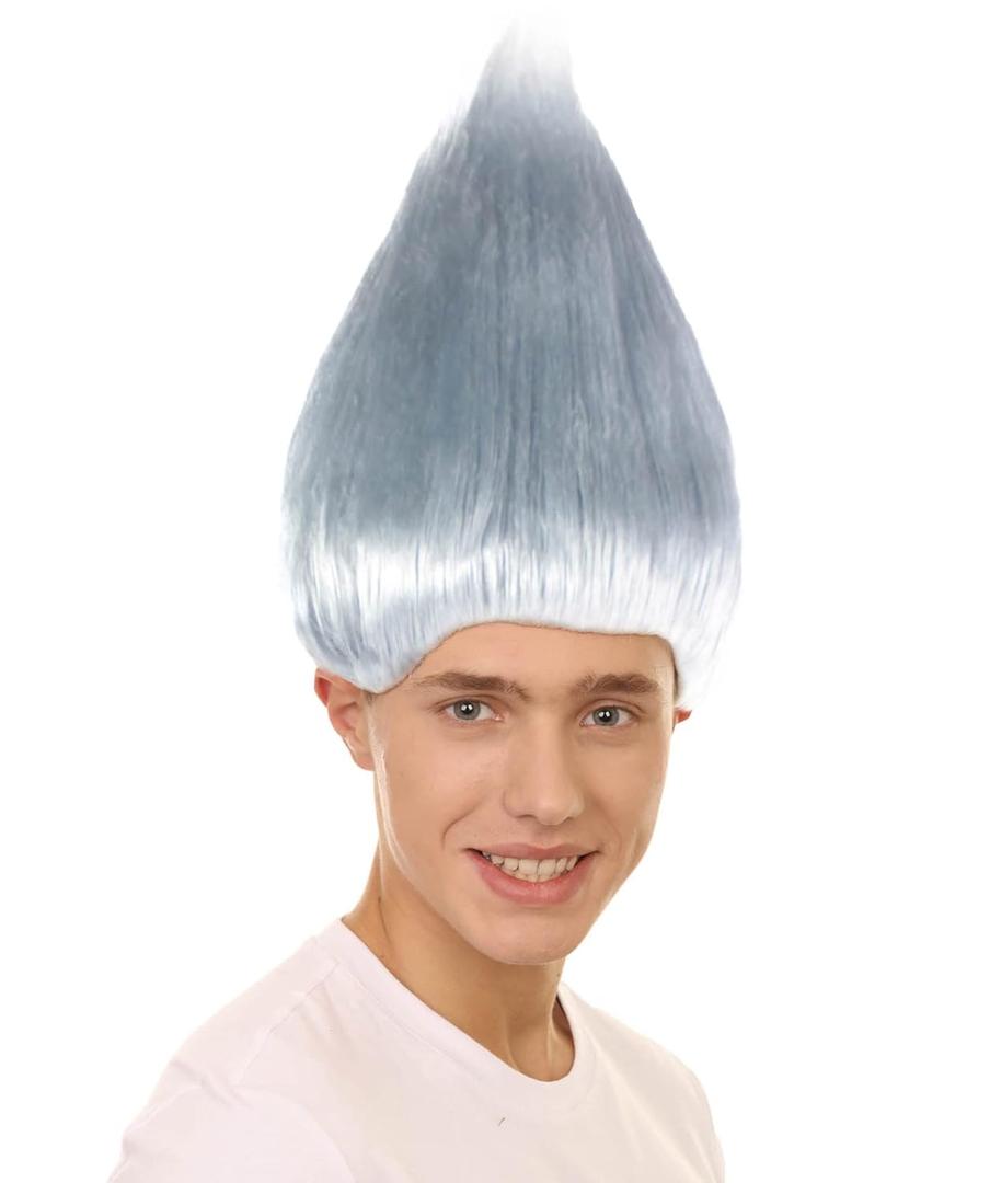 HPO Adult Unisex Multiple Color Options Straight Cosplay Halloween Troll Wig, Synthetic Soft Hair Fiber, Perfect for your next Festival and Group Anime Party. (Dark Grey)