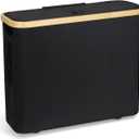 Toilet Paper Basket with Lid, Free-Standing Toilet Paper Holder and Organizer for Bathroom, Large Capacity Storage for up to 9 Mega Rolls, 17"x 6.8"x13.9", Black