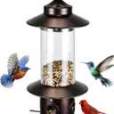 Squirrel Proof Bird Feeders for Outdoor: 4.8LB Large Capacity Hanging Bird Feeder, Weight-Activated Mechanism Wild Bird Feeders, Chew-Proof Metal Birdfeeder for Finch Cardinal Chickadee