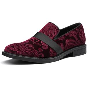 Bruno Marc Men's Dress Tuxedo Shoe Slip-on Classic Patent Leather Loafers (9, Red Wine)