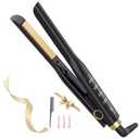 Arhoet Flat Iron, 1/2 Inch Hair Straightener and Curler 2 in 1, Ceramic Ionic Floating Plates for Less Frizz, 10s Quick Heat Up, Hair straighteners for Women, Straightener for All Hair Types(Black)