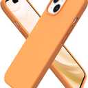 ORNARTO Compatible with iPhone 15 Case 6.1, Slim Liquid Silicone 3 Layers Full Covered Soft Gel Rubber Phone Case, Anti-Scratch Shockproof Protective Cover 6.1 Inch, Marigold