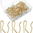 Outus 58 Pack Metal Curtain Hooks Pin On Drapery Hooks 1.2 x 1 Inch for Window,Door,Shower Curtain(Gold)