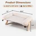 Cloud-Soft Cat Window Sill Perch with Zipper Designed Cushioned Bed, Supportive Cat Window Seat with Premium Solid Wood & Sturdy Metal Frame, Pet Hammock Bed for Large Cats (Large, White)