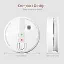 Smoke Detector, Hardwired Interconnected Smoke Detectors, Smoke Alarm with Replaceable 9V Battery, Interconnects Up to 12 Fire Alarms Smoke Detectors, Fire Alarm with Test/Silence Button, 1Pack