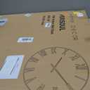 Oversized Modern Wall Clock - 30 inch, Contemporary Simple, Cement Gray, Gold Roman Numerals, Metal Face, Battery Operated, Minimalist Decorative Wall Clock for Living Room, Entryway, Kitchen, Office
