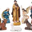 Bshine Nativity Set for 11 Pcs, 7.6" Christmas Nativity Scene Holy Family Set Resin Figurines Collectible for Holiday Christmas Home Decor Tabletop