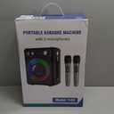 VOSOCO Karaoke Machine with 2 Wireless Microphones, Portable Bluetooth Speaker for Adults Kids, PA Systems Support TWS Echo Adjust TF USB AUX for Home Party Outdoor Travel (T03-2 MICS)