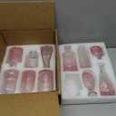TBWIND Pink Glass Bud Vases Set of 12, Vintage Mini Vases for Centerpieces, Glass Bud Vase in Bulk for Wedding Decor, Single Flowers, Office and Home Table Flower Dcor