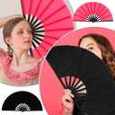 10 Pcs Large Folding Fan Bulk Popping Clacking Fans for Line Dancing Boots on The Ground Hand Fan for Dancing Performance Wedding Party Festival Decorative (9 Colors)
