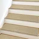 Bullnose Carpet Stair Treads Non Slip for Wooden Steps Indoor, 9.5" x 35" 14 Pieces, Extra Wide Bull Nose Carpet Runners for Wood Stairs, Step Covers, Stair Tread Rugs, Washable, Beige
