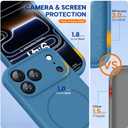 Miracase Magnetic for iPhone 17 Pro Case, Compatible with MagSafe, Integrated Silicone Camera Control Cover, 3.0mm Thicken Shockproof Drop Protection Phone Case for 17 Pro,Capri Blue