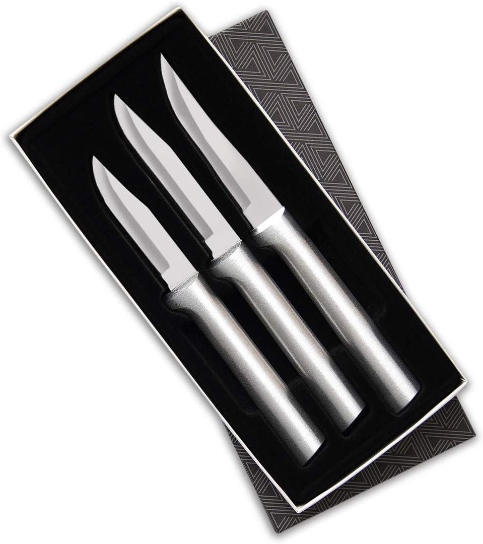 Rada Cutlery 3-Piece Paring Knife Galore Knife Gift Set , Made in USA, Silver Handles