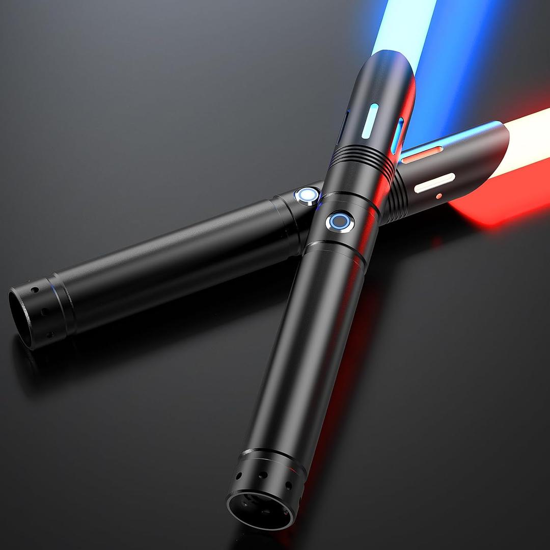 ANASABER Lightsaber, Double-bladed Dueling Light Saber, 4 Sound Fonts, 12 RGB Colors FX Metal Hilt Light Sabers 40inch Real Light Sabers 2pack for Adults/Kids Birthday Xmas Gift, Halloween Cosplay