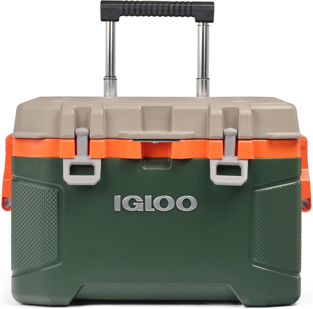 Igloo Trailmate 52Qt Wheeled Cooler, Insulated Hard Shell Ice Chest, Sportsman, 20.26" x 25.62" x 16.7"
