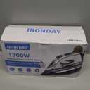 Steam Iron for Clothes 20s Fast Heat-up,1700W Iron with 14.07oz Large Water Tank,Non-Stick Ceramic Soleplate, Anti-Drip, Auto-Off, Burst Steam, Self-Cleaning, Ironing Clothes for Home, Grey