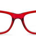 In Style Eyes Seymore Retro Bifocal Reading Glasses - Bifocal Readers for Women and Men, Non-progressive, Adaptive Spring Hinges - Clear Red, 3.0x