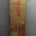 ALPHA CAMP Oversized Camping Folding Chair, Heavy Duty Support 450 LBS Steel Frame Collapsible Padded Arm Chair with Cup Holder Quad Lumbar Back, Portable for Outdoor