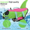 EMUST Dog Life Vest for Boating, Adjustable Ripstop Large Dog Life Jacket Vest with Rescue Handle for Pool Beach Boating (L, Green)