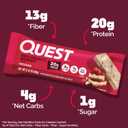 Quest Nutrition White Chocolate Raspberry Protein Bars, 20g Protein, 1g Sugar, 5g Net Carb, High Fiber, Gluten Free, Keto Friendly, 12 Count